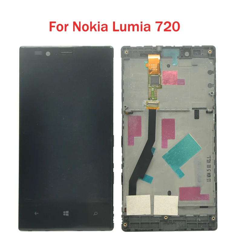 

Original For Nokia Lumia 720 LCD Display with Touch Screen Digitizer Assembly with frame Free Shipping