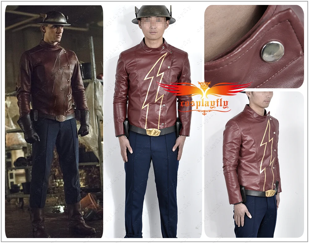 

The Flash Season 2 Jay Garrick PU Clothing Cosplay Costume For Silver Kettle Helmet Custom Men Cosplay Boots Shoes Five Options