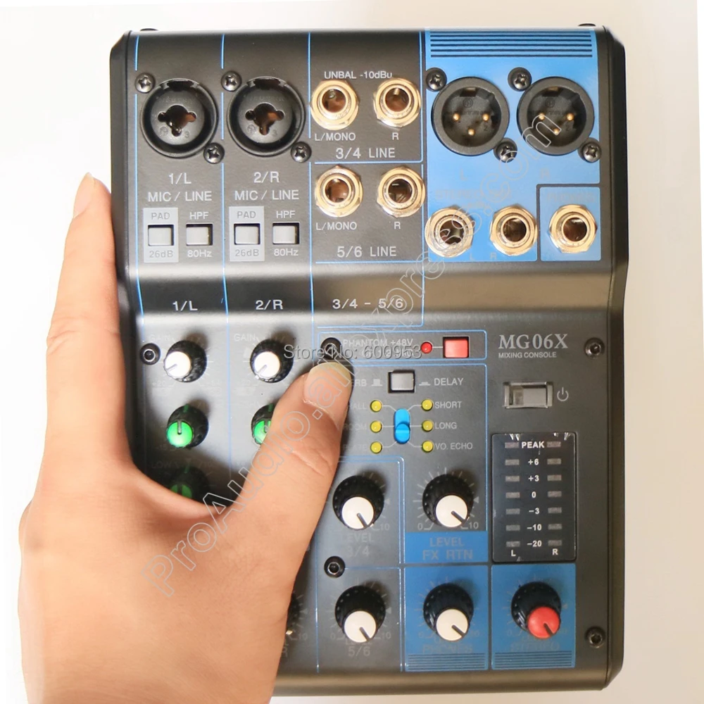 MICWL 6 канальный небольшой MG6 Аудио Звук микшерный пульт вход микшер эффекты LN для сцены DJ