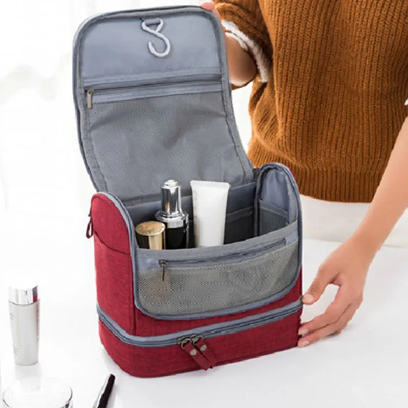 

Multifunction Hanging Travel Organizer Cosmetic Storage Bag Women Men Double Layer Beauty Makeup Pouch Case Wardrobe Accessories