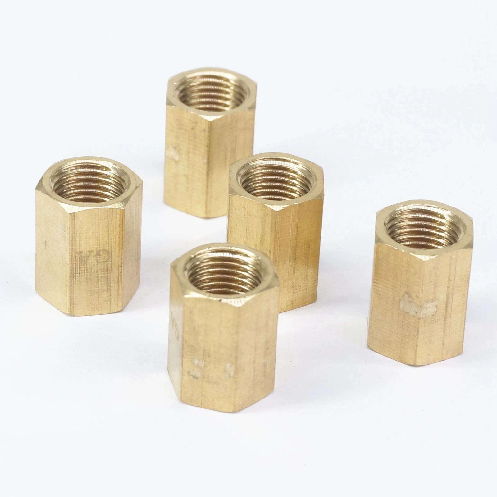 3/4BSP Female Thread Brass Pipe Fitting Straight Hex Rod Coupling Nut 5 Pcs