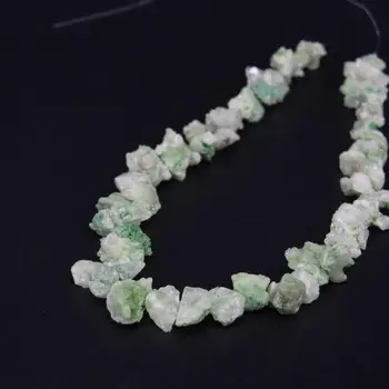 

15.5"strand Light Green Natural Quartz Geode Drusy Freeform Nugget Loose Beads,Raw Crystal Agates Druzy Chip Pendant Jewelry