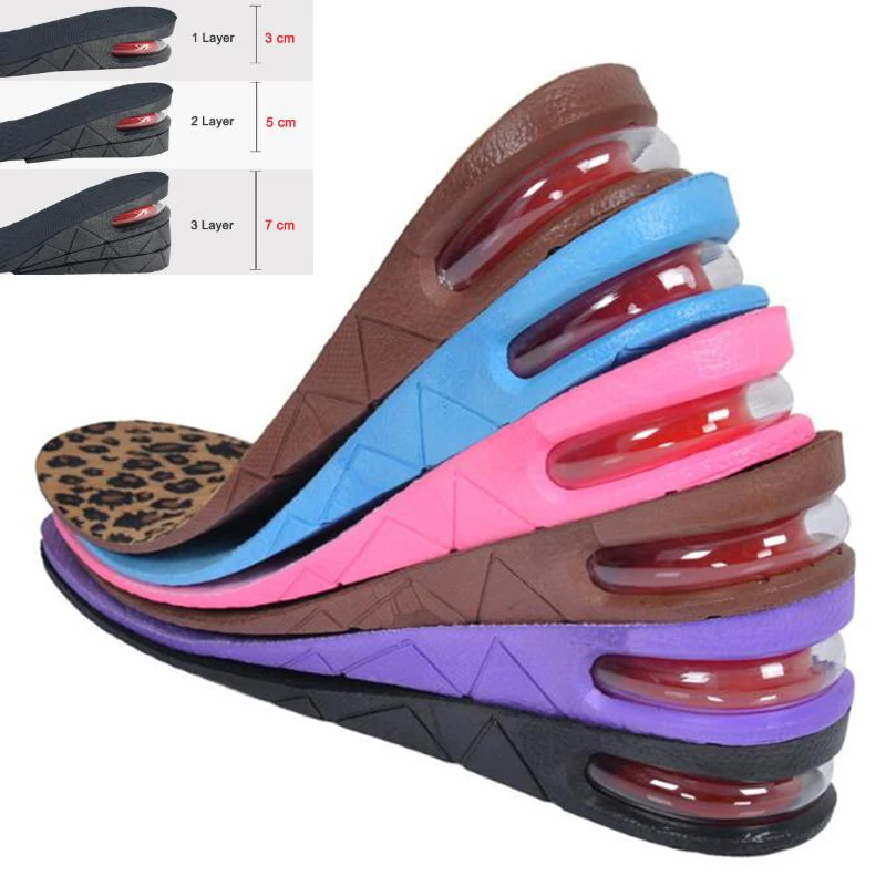 

3-7cm Height Increase Insole Cushion Height Lift Adjustable Cut Shoe Heel Insert Taller Women Men Unisex Quality Foot Pads
