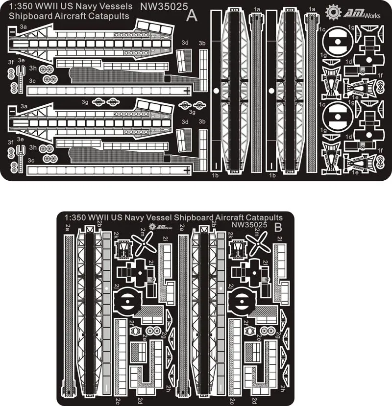 1/350 WWII США морские судовые катапульты