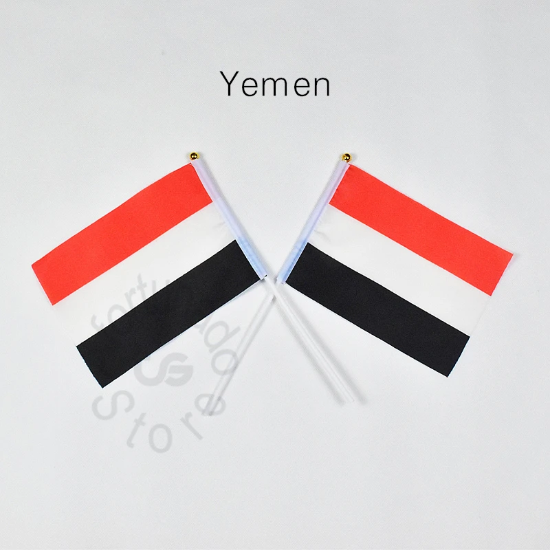 

Yemen 14*21cm flag Banner Free shipping hand waving National flag Home Decoration flag banner