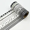 15mm * 10m Black and White Adhesive Tape Japanese Washi Tape Decorative Tape DIY Scrapbook Paper Photo Album Masking Tape ► Photo 3/4