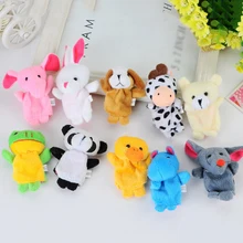 Мультфильм животных Бархат 10 шт. Finger кукол Finger игрушки пальцем куклы младенца ткань развивающие игрушки ручной история DSP02