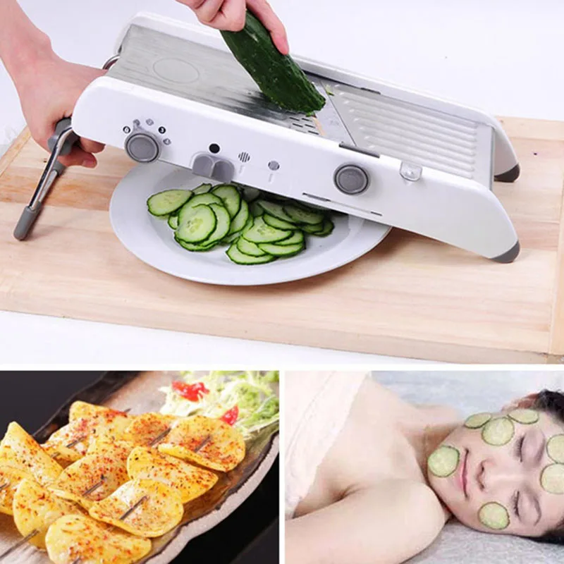  Manual Professional Grinder Stainless Steel Slicer Vegetable Kitchen Tool Multi-Function Adjustable