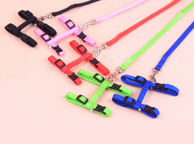 Cat Adjustable Nylon Harness Leash Pet Traction Lead Rope Kitten Walking Breast-band Halter Chest Straps Collar Multiple Color