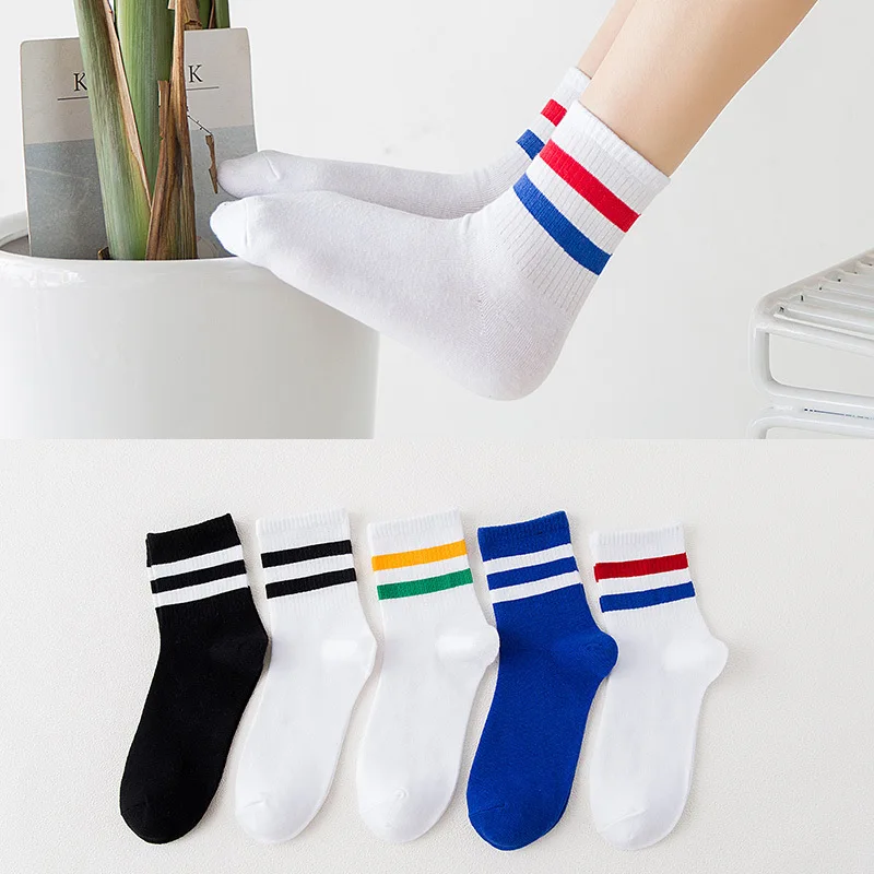 

Women Short Socks Autumn Winter Letters Street Casual Stripe Female Girls Comfortable Cute Cotton Casual Socks
