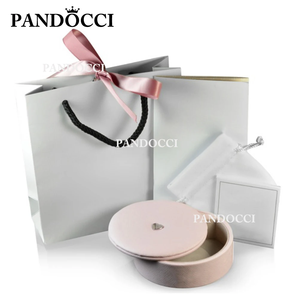 

PANDOCCI Simple Exquisite Jewelry Multi-function Storage Protection Round Rotating Cover Box Packaging Tote Care Manual Set