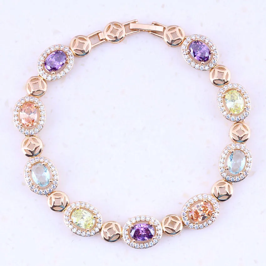 High Quality Multicolor Created Multigem Yellow Gold Color Charm