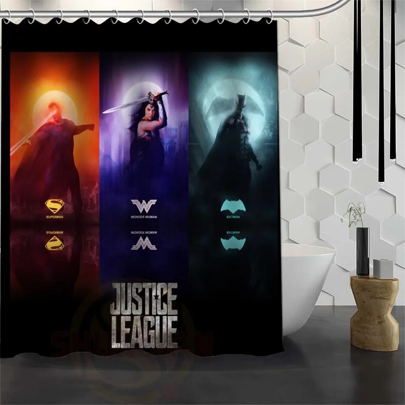 

Custom Waterproof Bathroom DC Marvel Hero Shower Curtain Polyester Fabric Bathroom Curtain 165X180cm,180X200cm P#