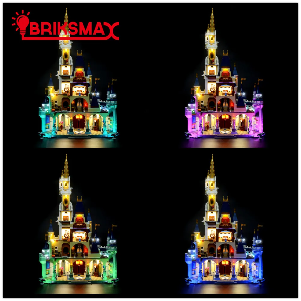 BriksMax светодиодный светильник Набор для креативной серии Золушка Принцесса замок строительные блоки совместим с 71040(не включает модель