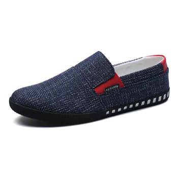 

Summer Handsome Male Skateboarding Shoes Flat Skateboard Lazy Canvas Shoes Men Light Walking Breathable Silp-on Low-Top Sneaker