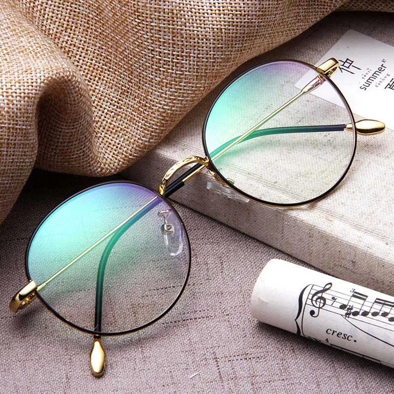 

Eyeglasses Frame Men Women Metal Round Flat Optical Myopia Frame Ladies Alloy Eyewear Clear Lens Classic Vintage Oversized