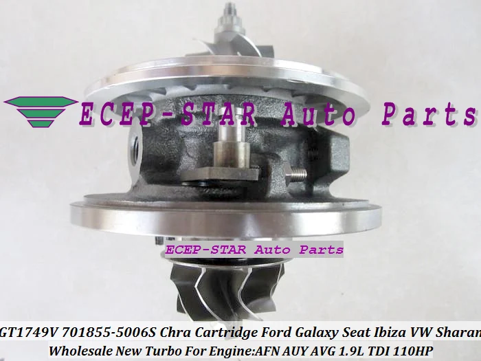 GT1749V 701855-5006S Turbo CHRA Cartridge Turbocharger Core Galaxy Seat Ibiza Volkswagen VW Sharan AFN AUY AVG 1.9L TDI 110HP (3)