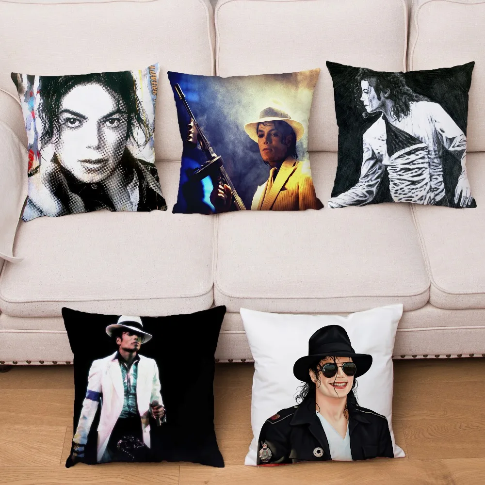 Super Star Michael Jackson HD Print Cushion Cover Super Soft Short Plush Pillow Covers 45*45 Pillows Cases Home Decor Pillowcase