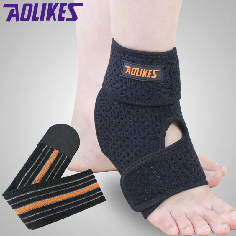 AOLIKES 1 шт. спортивный фиксатор для голеностопа, протектор, регулируемая поддержка лодыжки, защита, Эластичный Защитный бандаж, поддержка футбола, баскетбола
