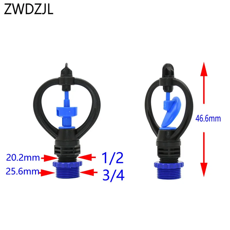 3/" наружная резьба орошения 360 градусов автоматический роторный сопло 1/2" Садовый разбрызгиватель газон разбрызгиватель для воды 1 шт