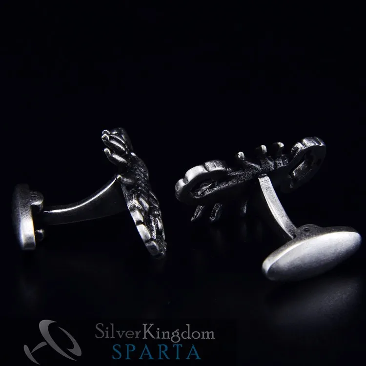 Спарта античное серебро покрытием 3D Скорпион запонки мужские запонки+! Металлические кнопки