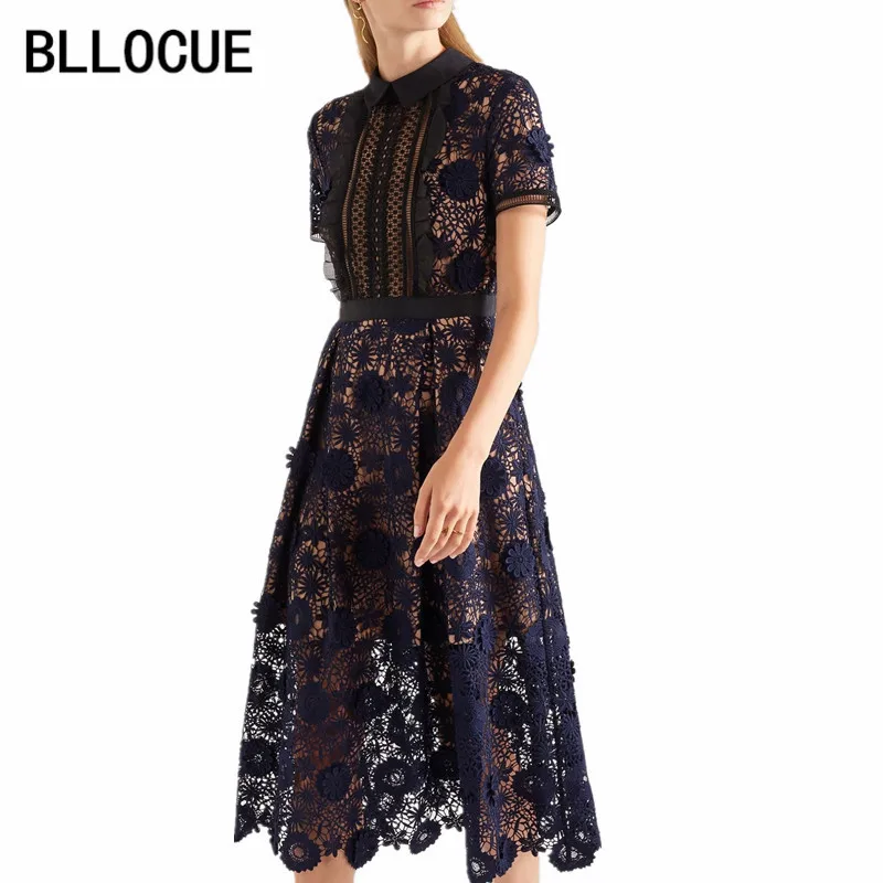 

BLLOCUE High Quality Dress 2023 Spring Runway Women Embroidery Elegant Party Ladies Long Dresses vestidos
