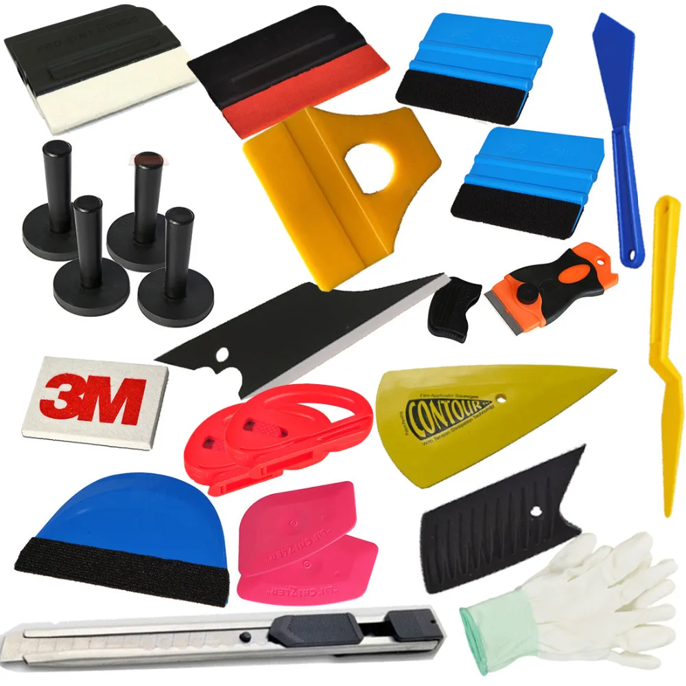 Window Tinting Tool Kit 3M Wool Squeegee Holder Vinyl Cutter Knife Razor Scraper Car