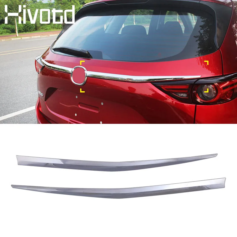 

Hivotd For Mazda CX-5 CX5 Rear Trunk gate Cover Trim Chrome Door Cover Bumper Molding Garnish ABS Chromium Styling 2017-2019