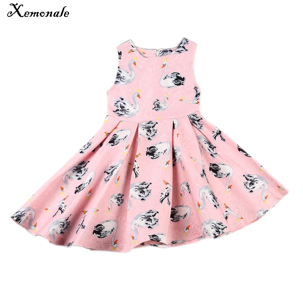 

Xemonale 2018 Kids Girls Baby Dresses Summer Brand Toddler Party Pageant Wedding Ball Gown Dress Girls Sleeveless Princess Dress