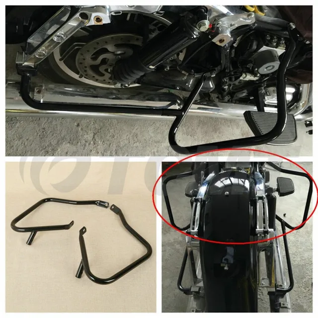 motorcycle 7/8" Saddlebag Guard Crash Bars Bracket For Harley Touring Road King Street Road