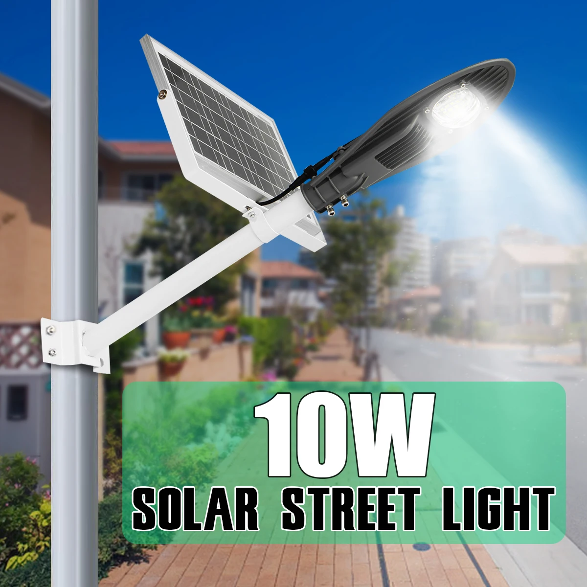 

Sumxi LED Solar Street Light Outdoor Lighting Solar Radar Sensor Wall Night Lamp With Pole For Garden Home 10 20 30 50W