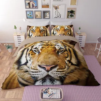 

LLANCL Wild Animal Tiger Panther Leopard Printed Quilt/Duvet/Comforter cover Adult Bedroom 3pcs Polyester Fiber Christmas Gift