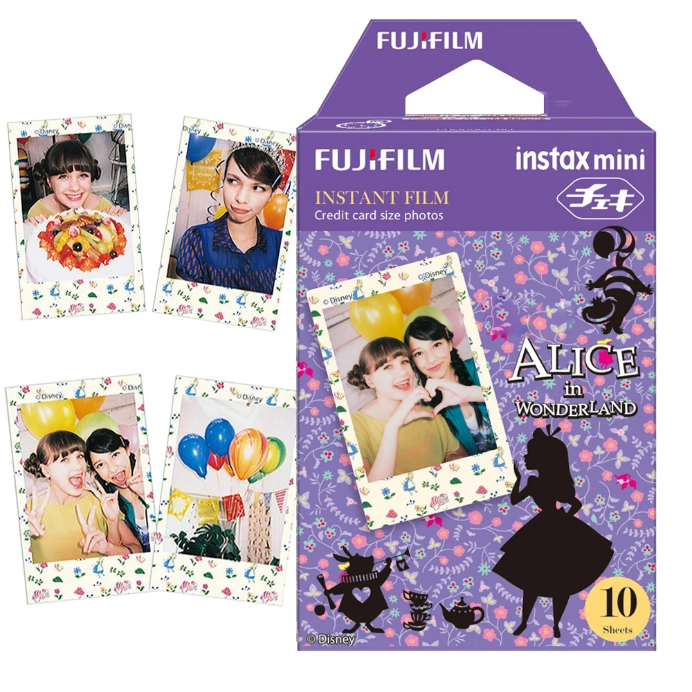 Цветная пленка Fujifilm Instax Mini 20 принтов(2 упаковки) Alice in Wonderland Fuji Instant Picture для 8 90 25 70 фотокамер SP-2