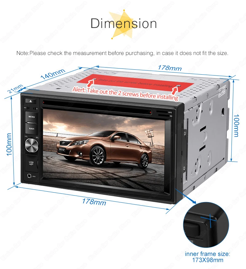 Top Universal 6.2" Android 9.0 2Din Car Multimedia 2G RAM Auto Radio DVD CD  MP5 VideoPlayer GPS Stereo 4G WiFi 2 Double Din 47 0