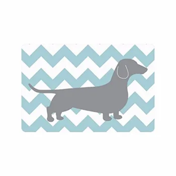

Blue White Chevron Zigzag Dachshund Dog Entrance Indoor/Outdoor Floor Mat Doormat