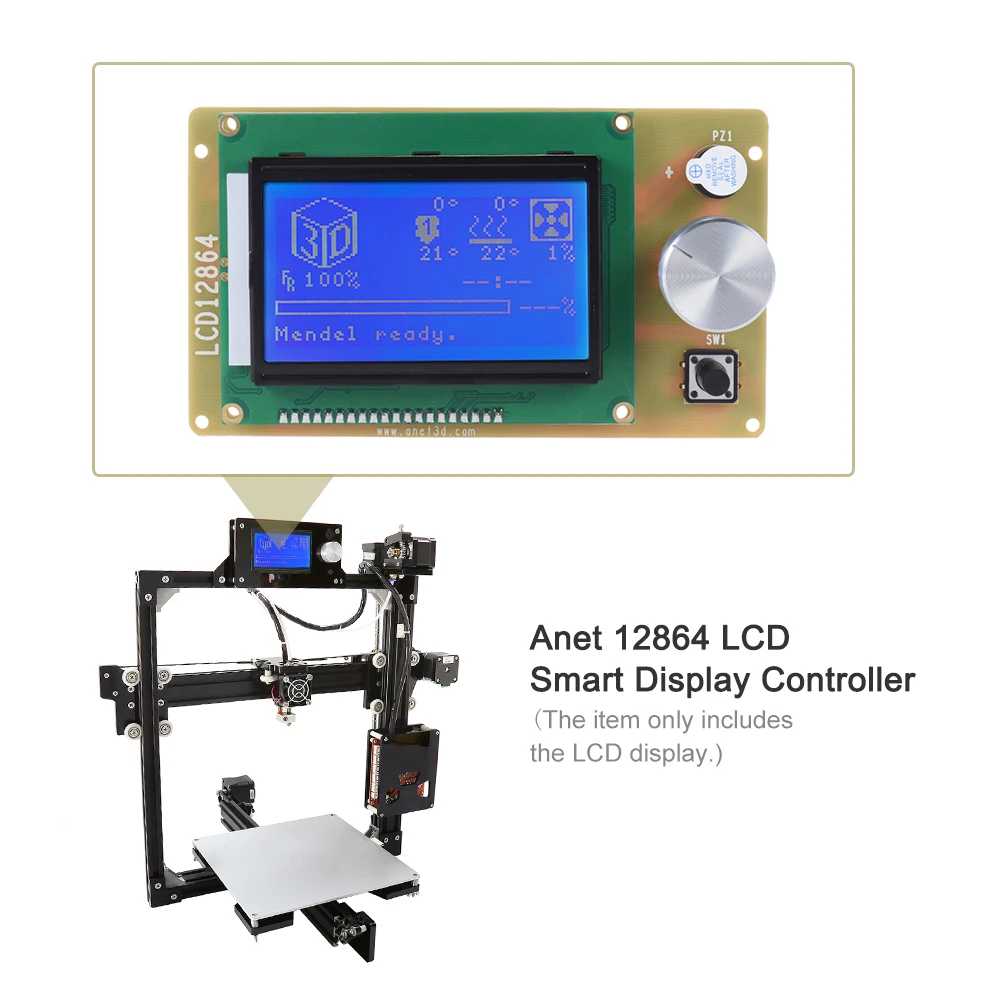 Anet 12864 lcd умный дисплей модуль контроллера экрана с кабелем для RAMPS Arduino Mega Shield 3d принтер комплект аксессуаров