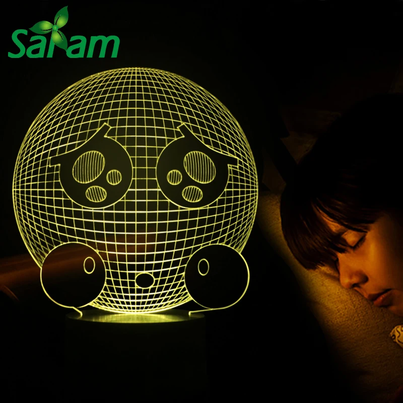 7 цветов интересные жаль выражение ночник 3D LED с сенсорным лампа загорается