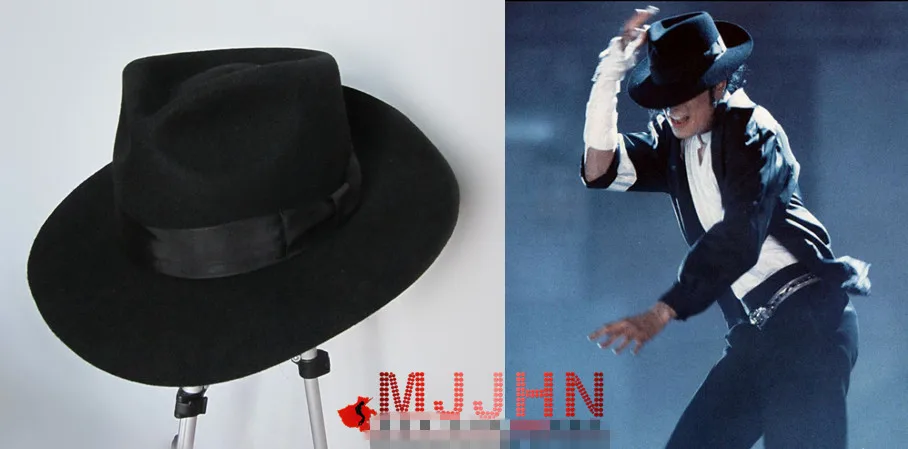 Лучшая фетровая шляпа в стиле ретро из черной шерсти Майкла Джексона для фанатов MJ с именем формального джентльмена
