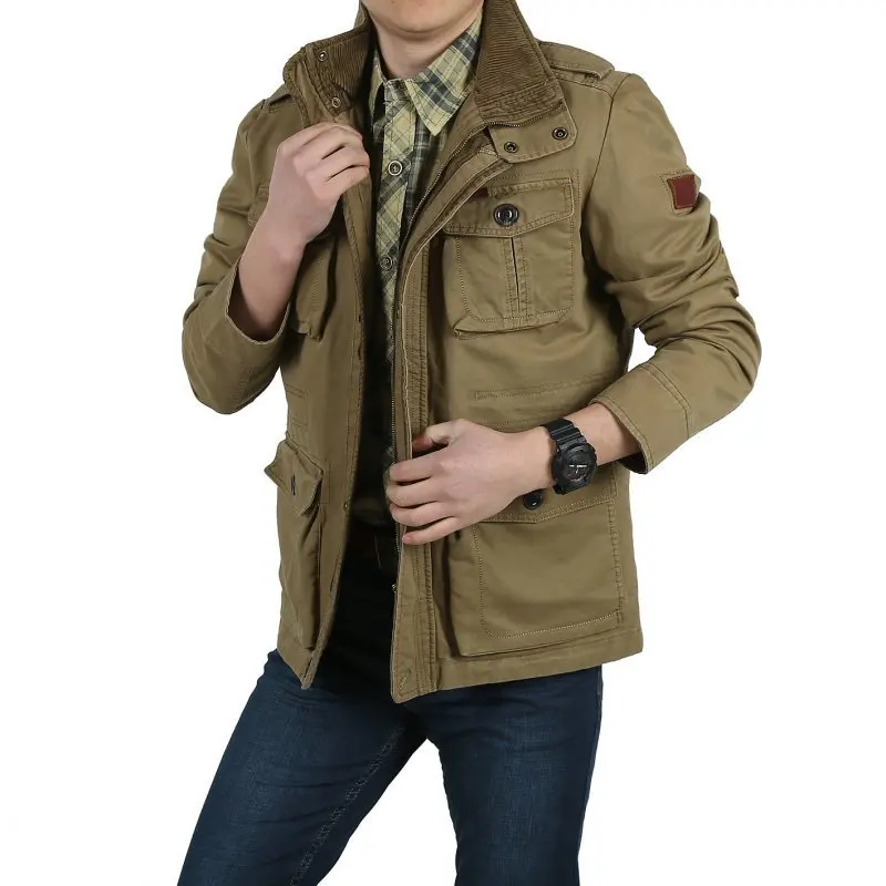 Свободные мужские куртки размера плюс 8XL, новинка, бренд AFS Jeep, натуральный хлопок, теплые осенние и зимние мужские пальто, деловые повседневные