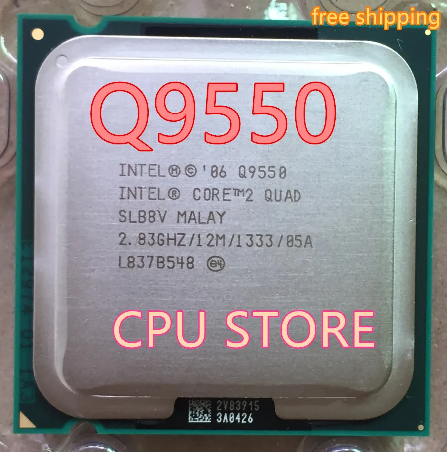 Процессор lntel Q9550 CORE 2 QUAD 83 ГГц/12 Мб кэш памяти L2/FSB 1333 LGA 775 бесплатная доставка|cpu