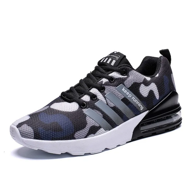 Для мужчин спортивные легкие кроссовки Для мужчин воздушные кроссовки дышащие сетчатые открытый Прогулочные спортивные туфли мужской обуви на платформе больших Размеры 39–46 - Цвет: Blue camouflage