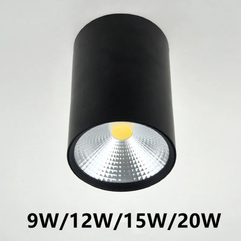 5 Вт/7 Вт/9 Вт/12 Вт/15 Вт 18 Вт светодиодный потолочный светильник с регулируемой яркостью, алюминиевый потолочный светильник, вращающийся COB фоновый Точечный светильник, светильник с AC85-265V