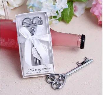 

Key To My Heart Bottle Opener in White Gift box 50 PCS/LOT Wedding favor-"Simply Elegant" Key To My Heart Bottle Opener