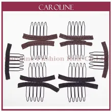 30 шт./партия, 5 зубьев удлинители волос Rosa расчески и зажимы для шапочка под парик аксессуары черный коричневый зажим 101