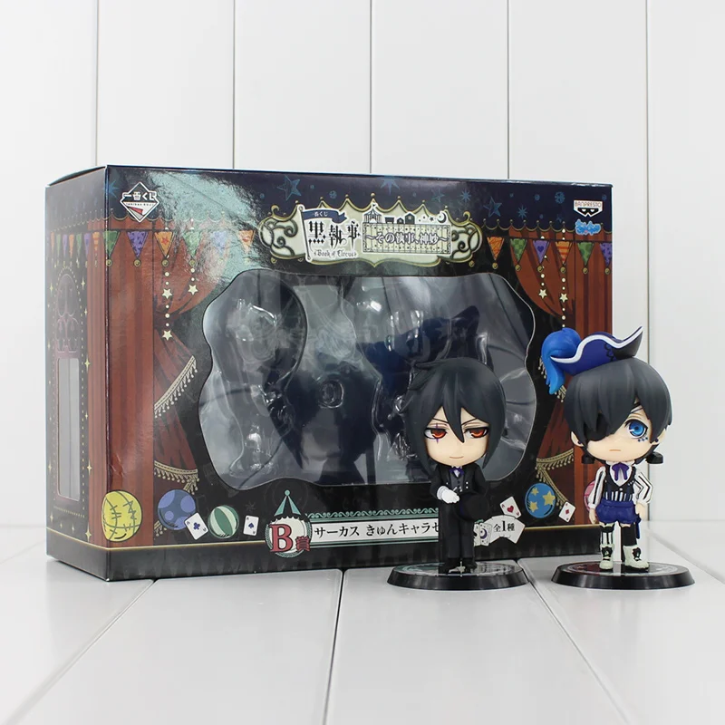 Cute Q Version 2 шт./лот 10 см экшн фигурки Kuroshitsuji Ciel Sebastian Michaelis из ПВХ модели игрушек|model
