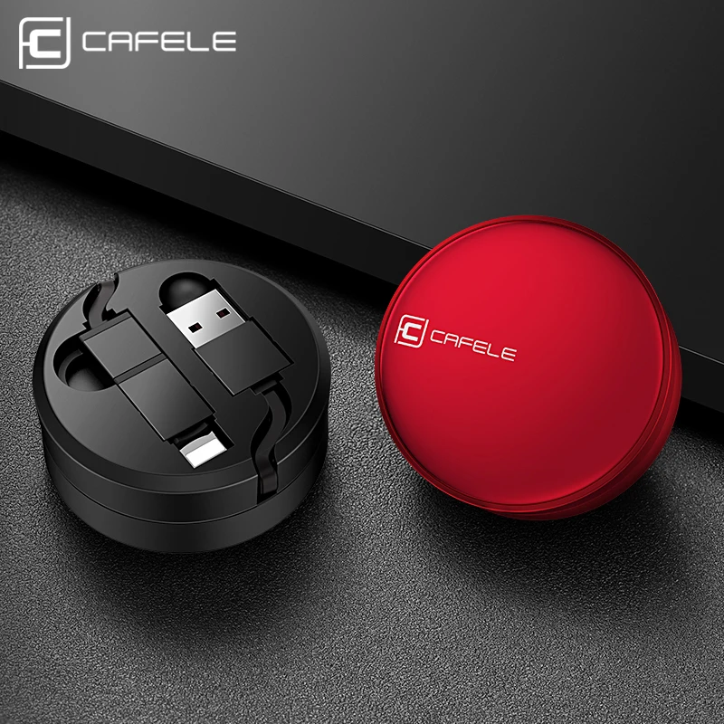 

CAFELE 130cm 2 in 1 USB Cable Micro USB Cable Zinc Alloy Retractable Data Sync USB Cable for iPhone Samsung Xiaomi Huawei Phones