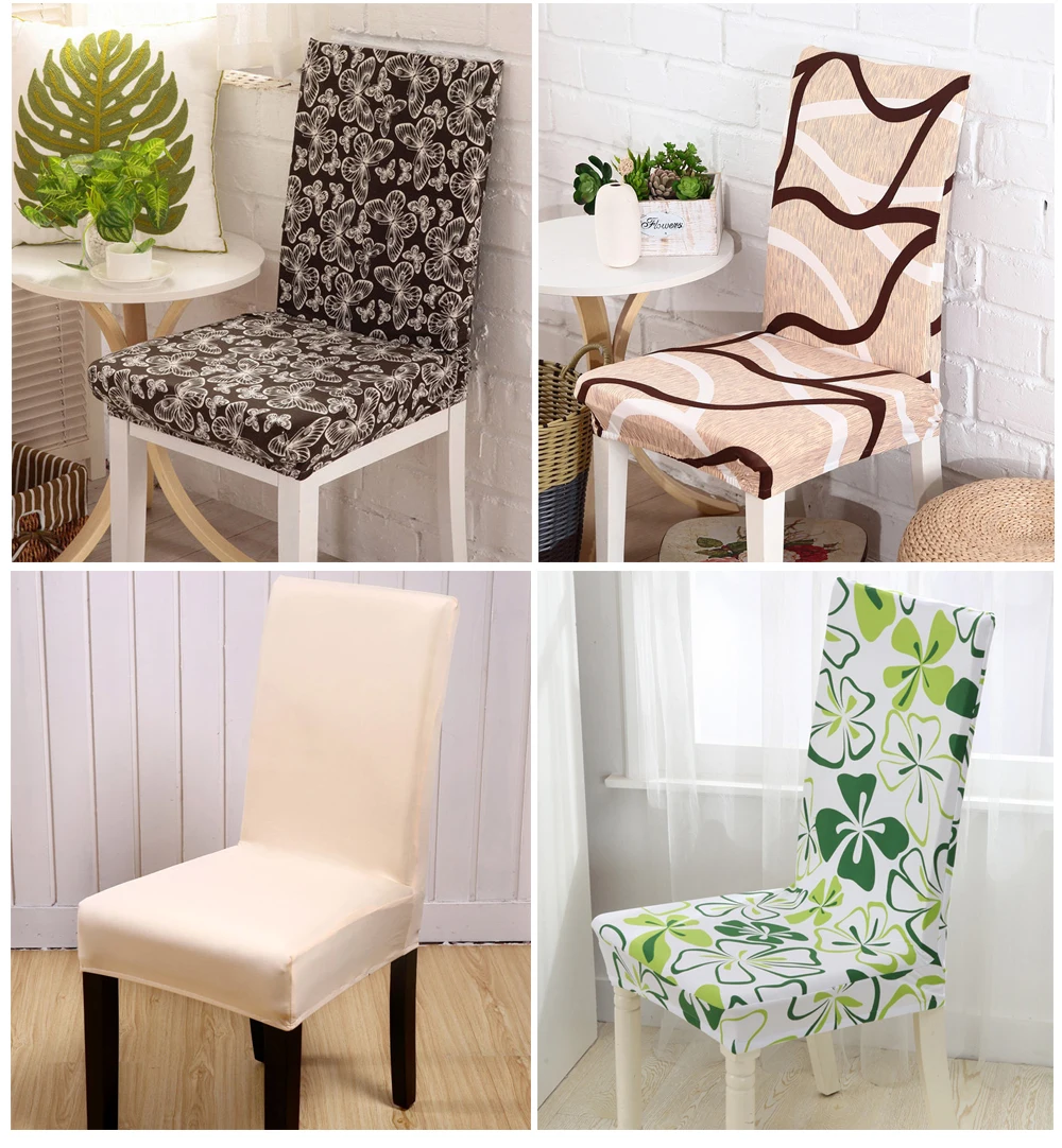 Geometry Kitchen Chair Covers Stretch Seat Cover Slipcovers Chair Stretch Furniture Covers Stool Spandex Towel Chair Cover 1PC (1)