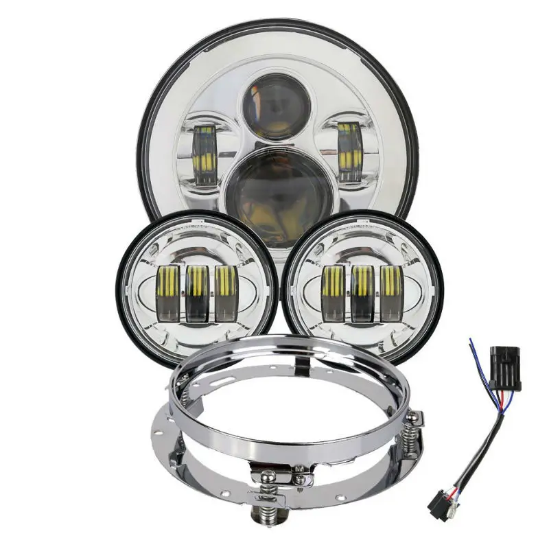 7inch LED headlight and LED fog light silver1800