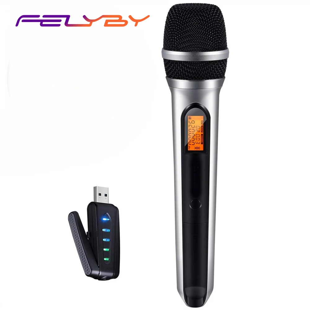 

FELYBY USB UHF Wireless Microphone for Smartphone computer Laptop (System with USB Receiver)
