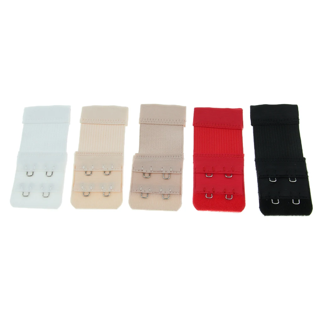 5x Women Bra Extender Bra Extension Strapless Underwear Strap Bra Back Band Extension Buckle Strechy Extension Bra Clip 2 Hooks 